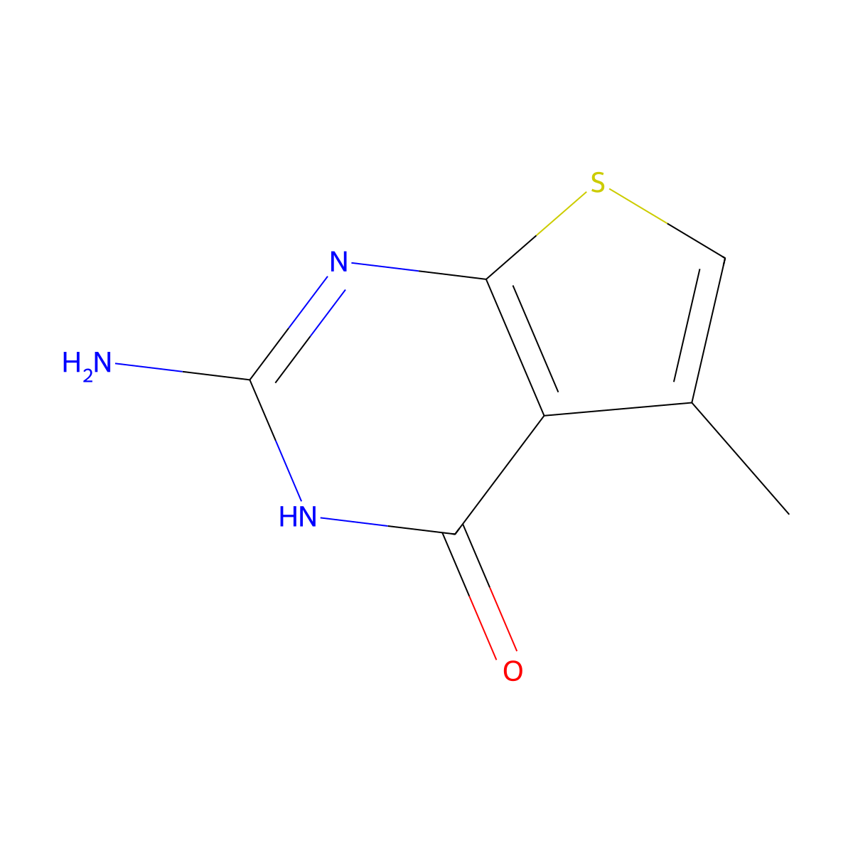 2-Amino-5-methylthieno[2,3-d]pyrimidin-4(1H)-one molecular structure, CAS 1423165-18-7