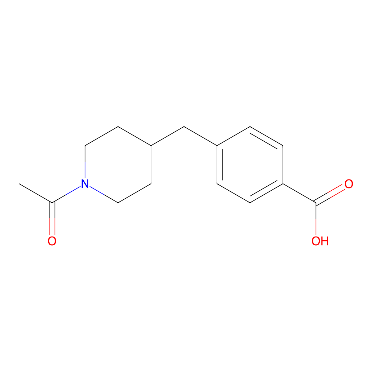 4-[(1-Acetylpiperidin-4-yl)methyl]benzoic acid molecular structure, CAS 1423171-72-5