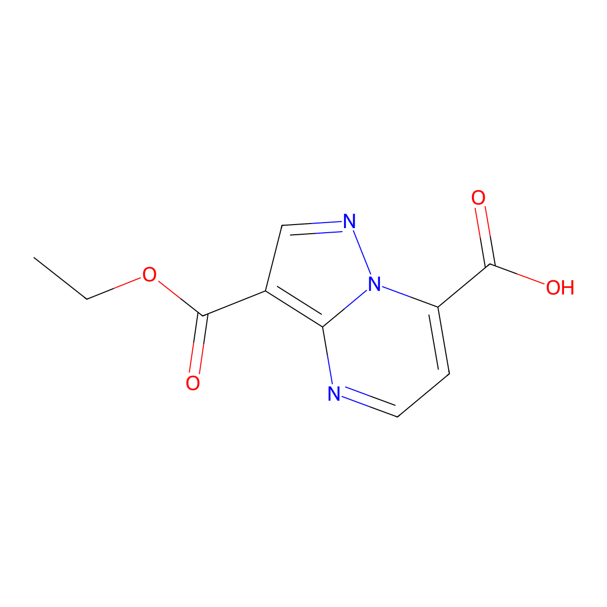 3-(Ethoxycarbonyl)pyrazolo[1,5-a]pyrimidine-7-carboxylic acid molecular structure, CAS 1423182-25-5