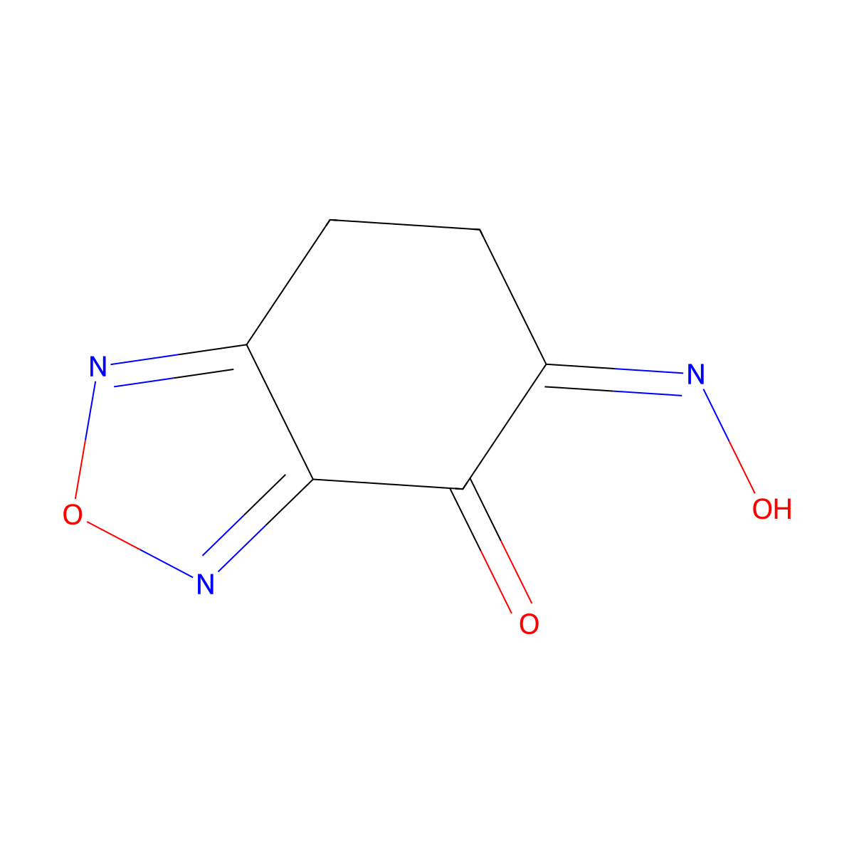 6,7-Dihydro-2,1,3-benzoxadiazole-4,5-dione 5-oxime molecular structure, CAS 142328-07-2