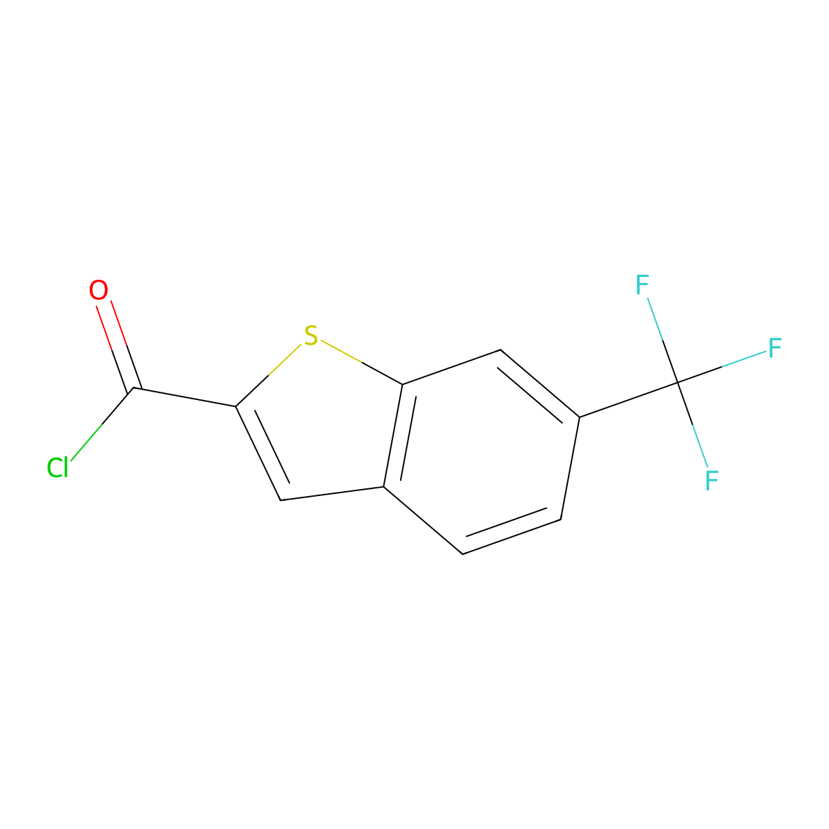 6-(Trifluoromethyl)benzo[b]thiophene-2-carbonyl chloride molecular structure, CAS 142329-19-9