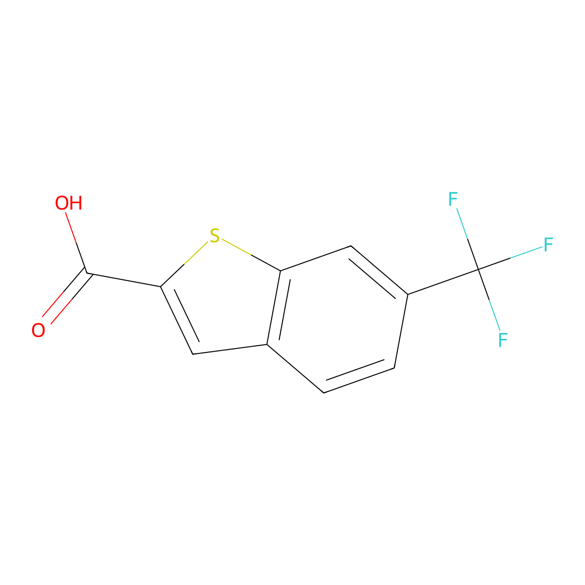 6-(Trifluoromethyl)benzo[b]thiophene-2-carboxylic acid molecular structure, CAS 142329-22-4