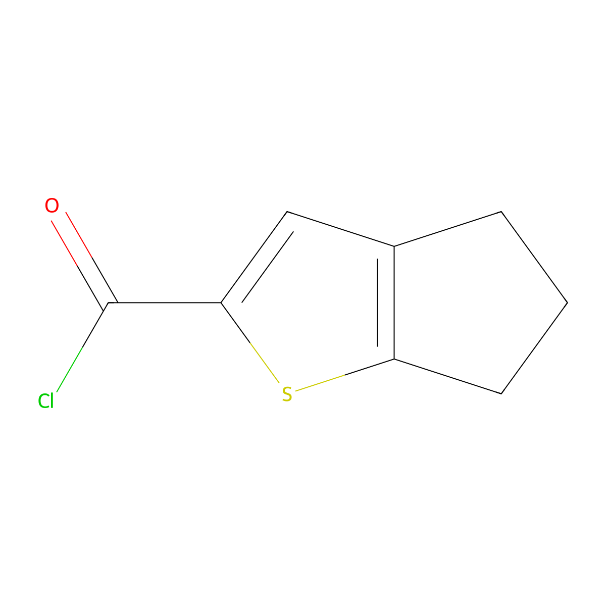 5,6-dihydro-4H-cyclopenta[b]thiophene-2-carbonyl chloride molecular structure, CAS 142329-25-7