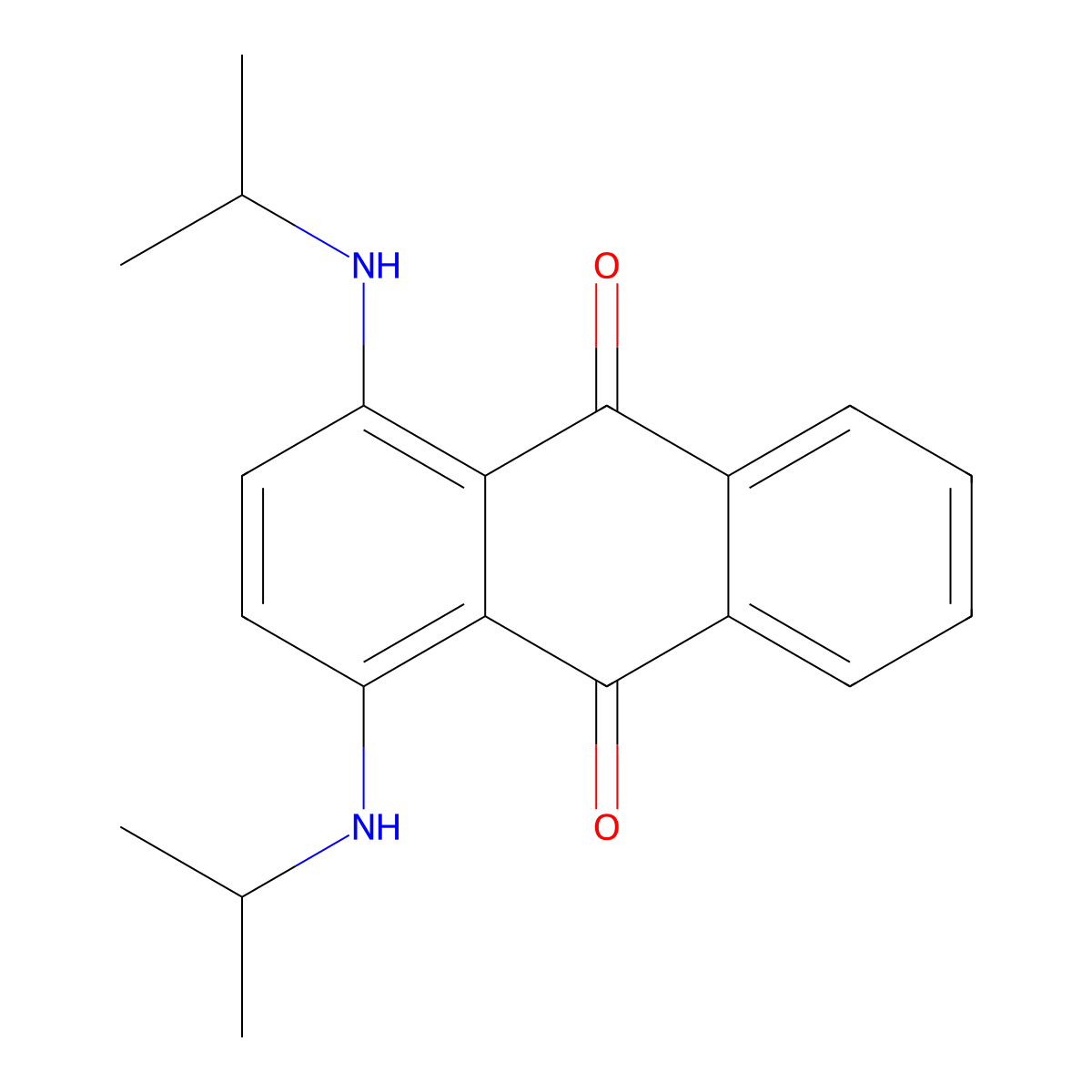1,4-Bis((1-methylethyl)amino)-9,10-anthracenedione molecular structure, CAS 14233-37-5