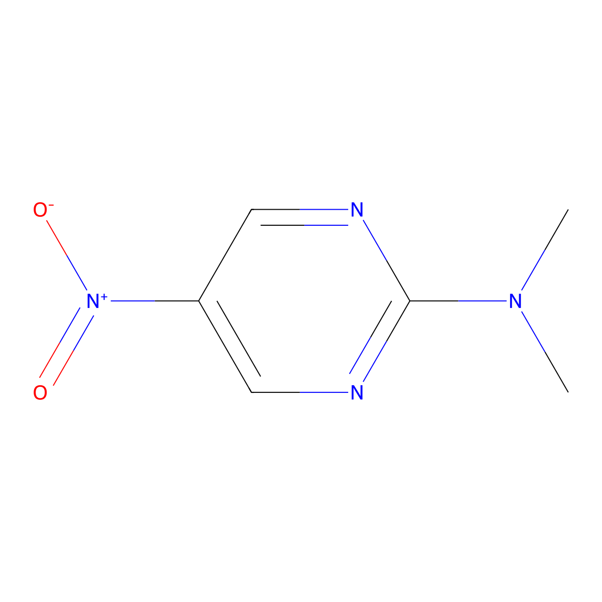 N,N-dimethyl-5-nitropyrimidin-2-amine molecular structure, CAS 14233-44-4