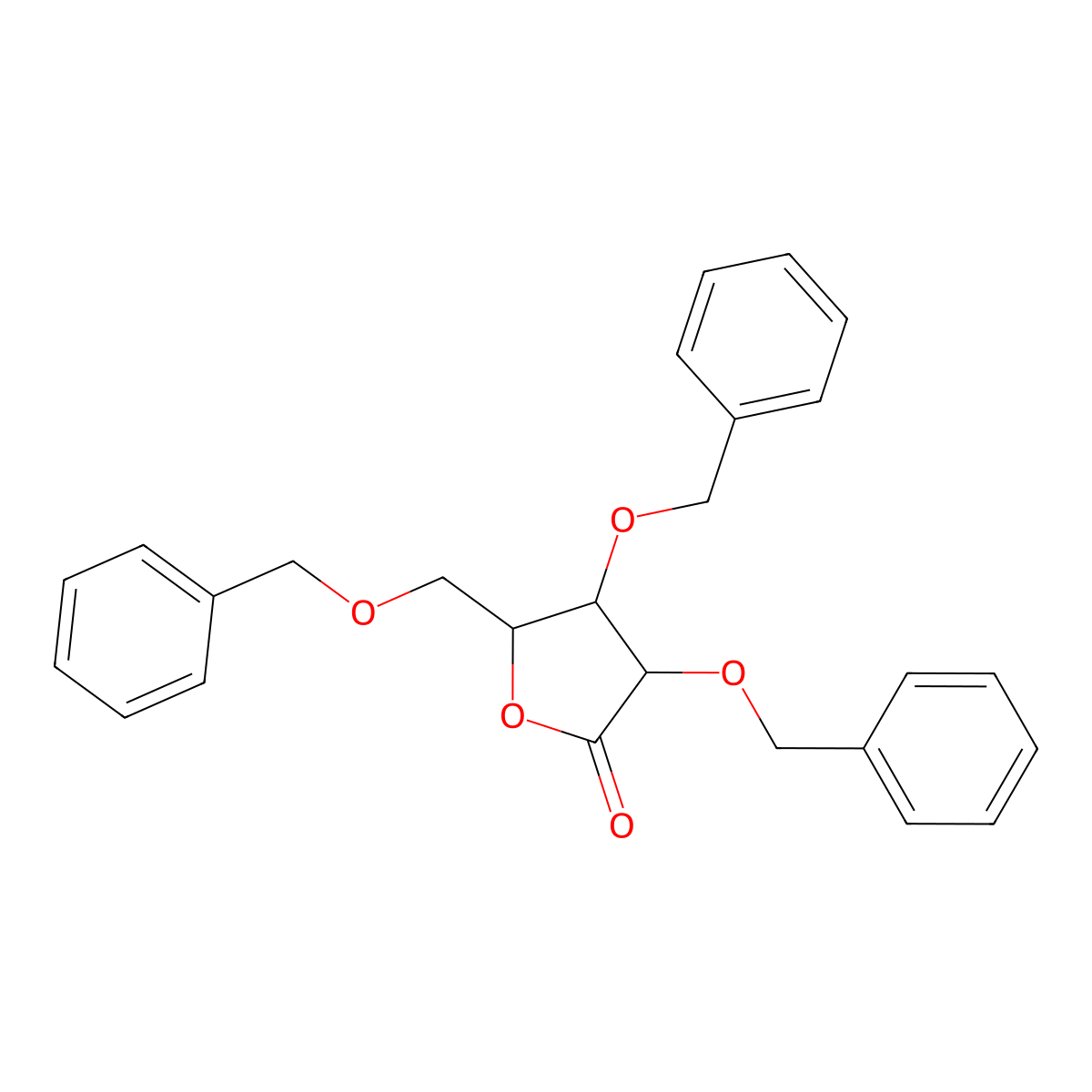 2,3,5-Tri-O-benzyl-D-arabino-1,4-lactone molecular structure, CAS 14233-64-8