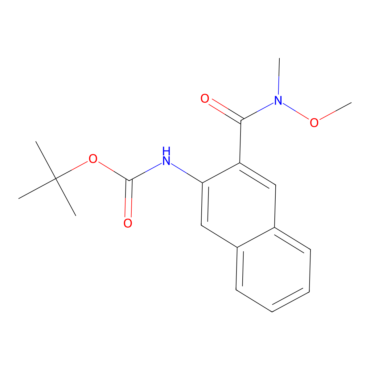 tert-butyl N-{3-[methoxy(methyl)carbamoyl]naphthalen-2-yl}carbamate molecular structure, CAS 1423320-43-7