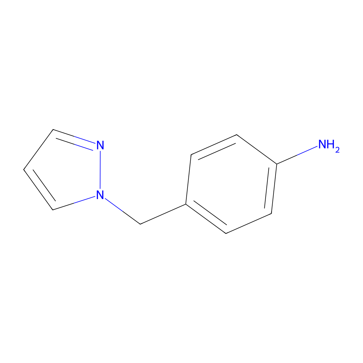4-(1H-pyrazol-1-ylmethyl)aniline molecular structure, CAS 142335-61-3