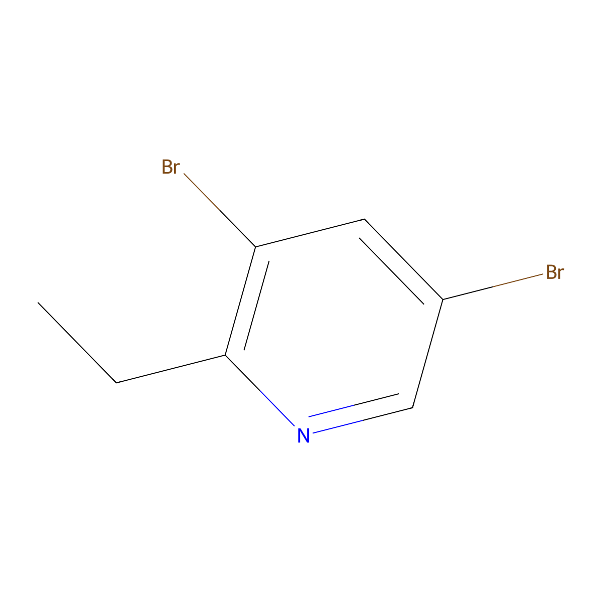 3,5-Dibromo-2-ethylpyridine molecular structure, CAS 142337-93-7