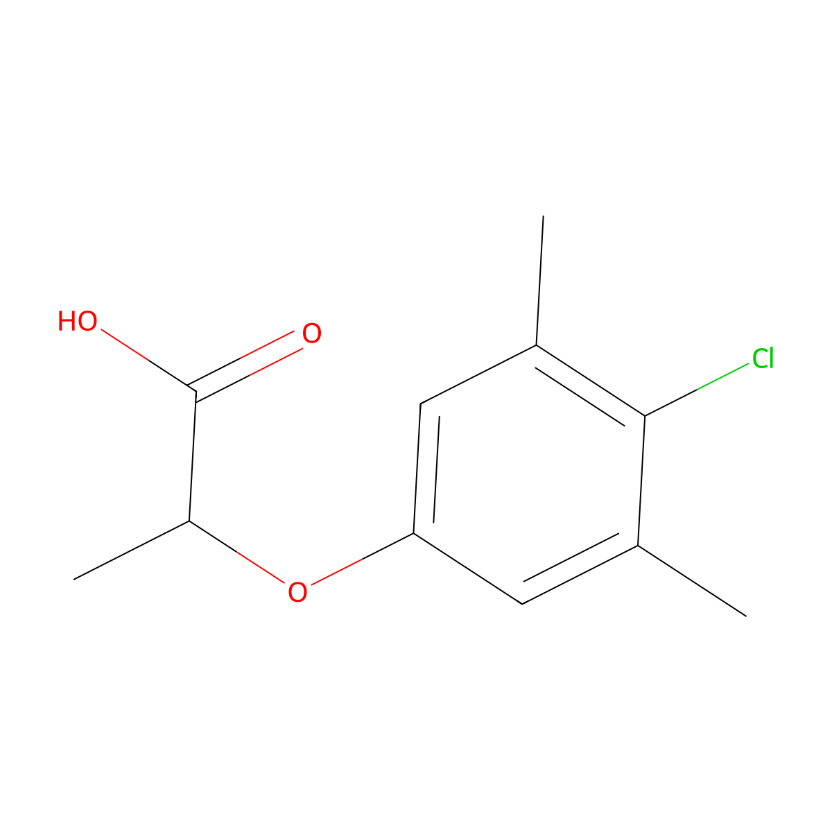 2-(4-Chloro-3,5-dimethylphenoxy)propanoic acid molecular structure, CAS 14234-20-9