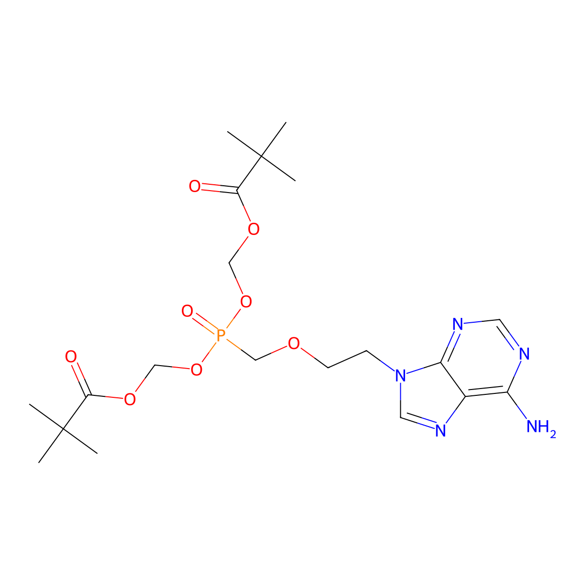 Adefovir Dipivoxil molecular structure, CAS 142340-99-6