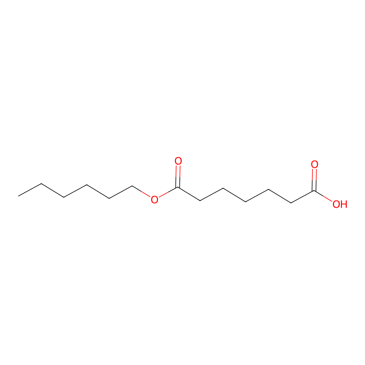 Monohexyl pimelate molecular structure, CAS 142341-45-5