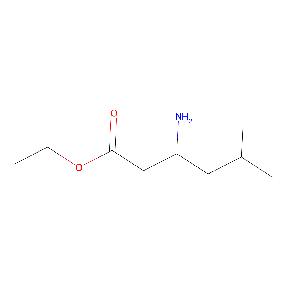 ethyl (3R)-3-amino-5-methylhexanoate molecular structure, CAS 142342-76-5