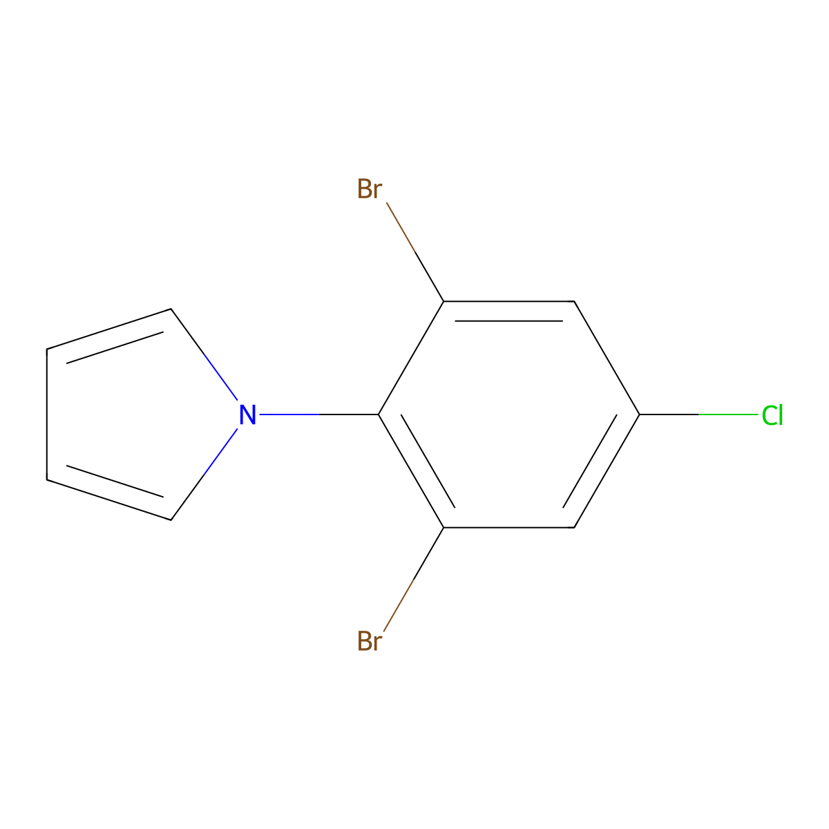 1-(2,6-Dibromo-4-chlorophenyl)-1H-pyrrole molecular structure, CAS 1423469-24-2