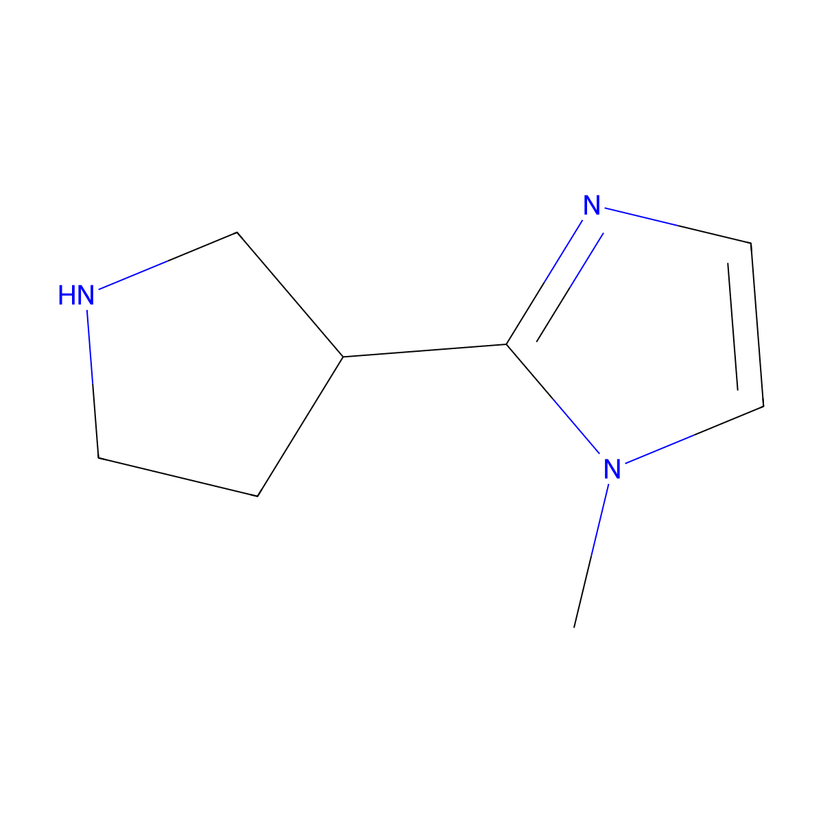 1-methyl-2-(pyrrolidin-3-yl)-1H-imidazole molecular structure, CAS 1423478-59-4