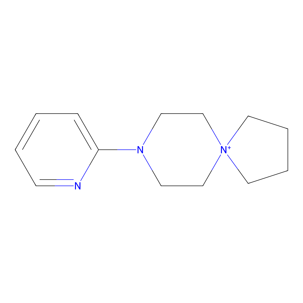 8-(Pyridin-2-yl)-8-aza-5-azoniaspiro[4.5]decane molecular structure, CAS 142348-17-2