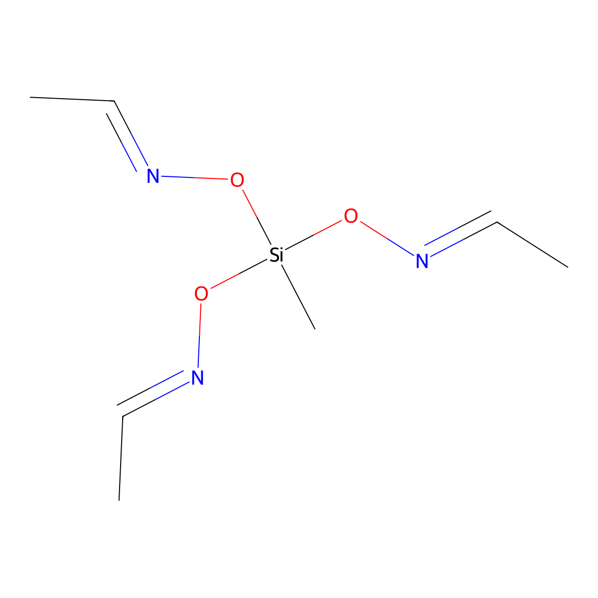 Tris(acetaldehyde) O,O',O''-(methylsilylidyne)trioxime molecular structure, CAS 14235-72-4