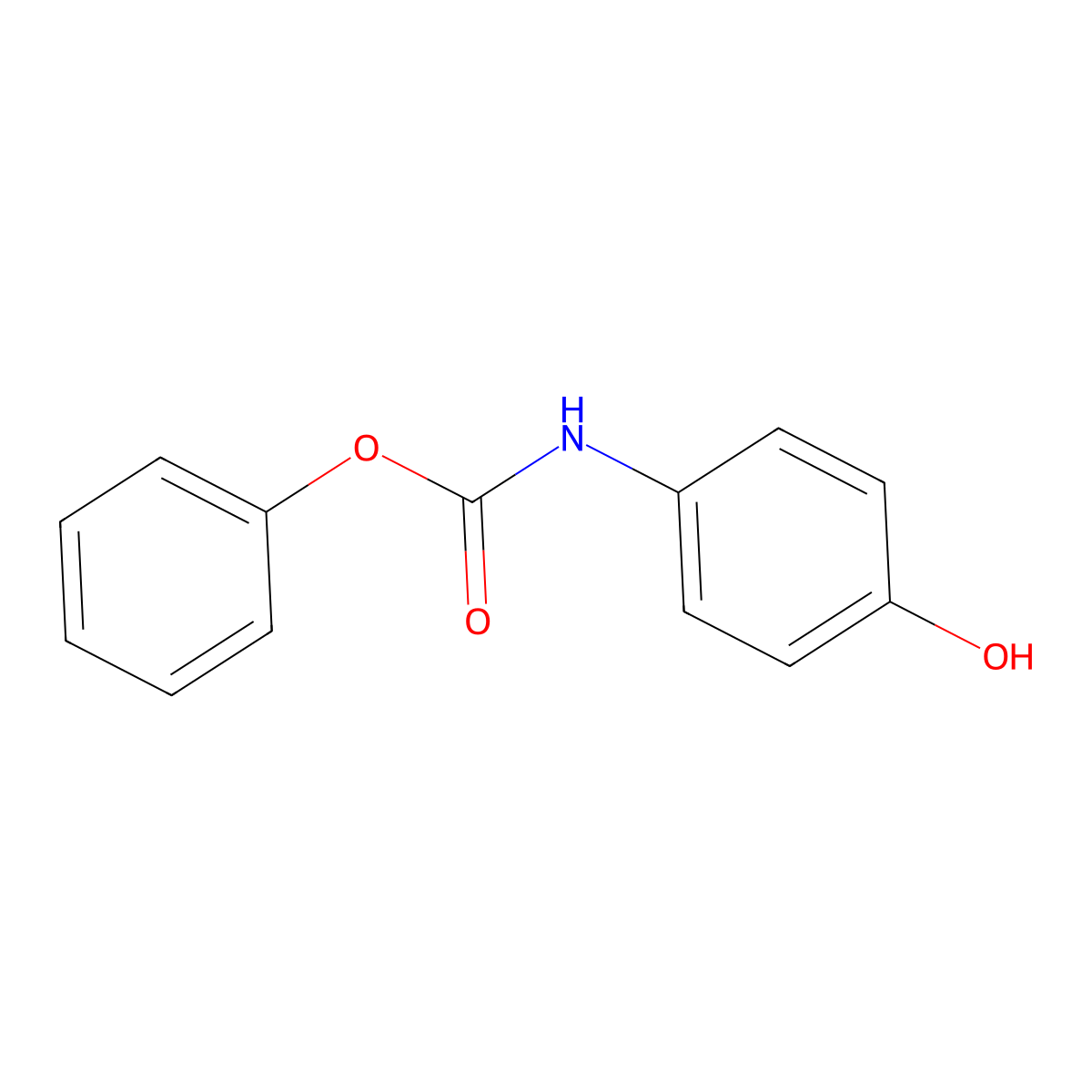 Carbamic acid, (4-hydroxyphenyl)-, phenyl ester molecular structure, CAS 14235-95-1