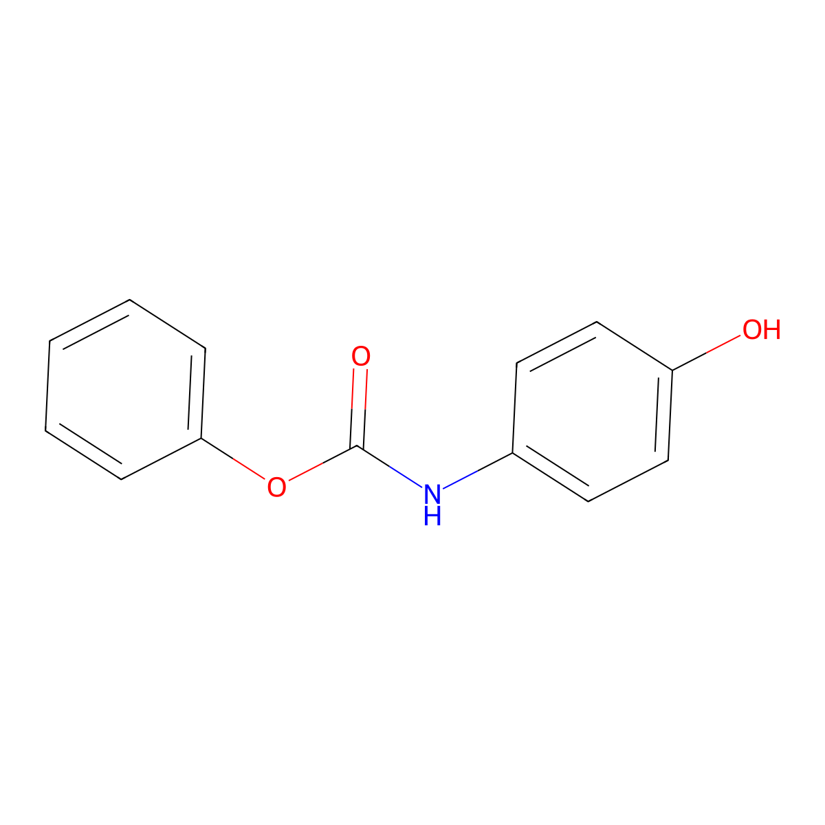 Carbamic acid, (4-hydroxyphenyl)-, phenyl ester molecular structure, CAS 14235-95-1