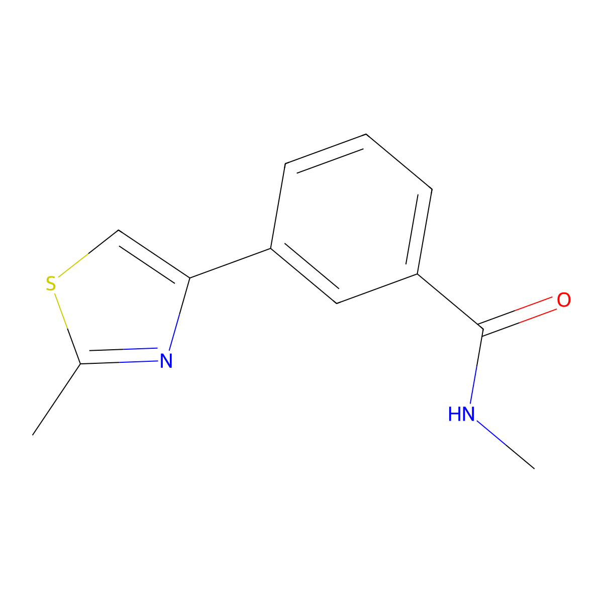 N-methyl-3-(2-methyl-1,3-thiazol-4-yl)benzamide molecular structure, CAS 1423506-57-3