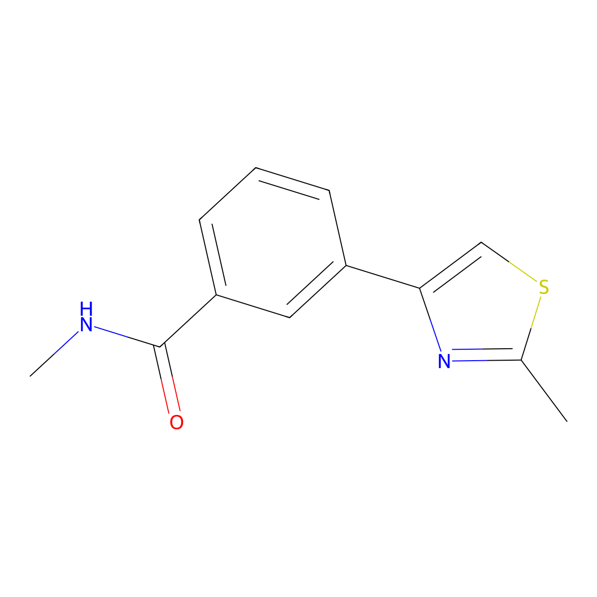 N-methyl-3-(2-methyl-1,3-thiazol-4-yl)benzamide molecular structure, CAS 1423506-57-3