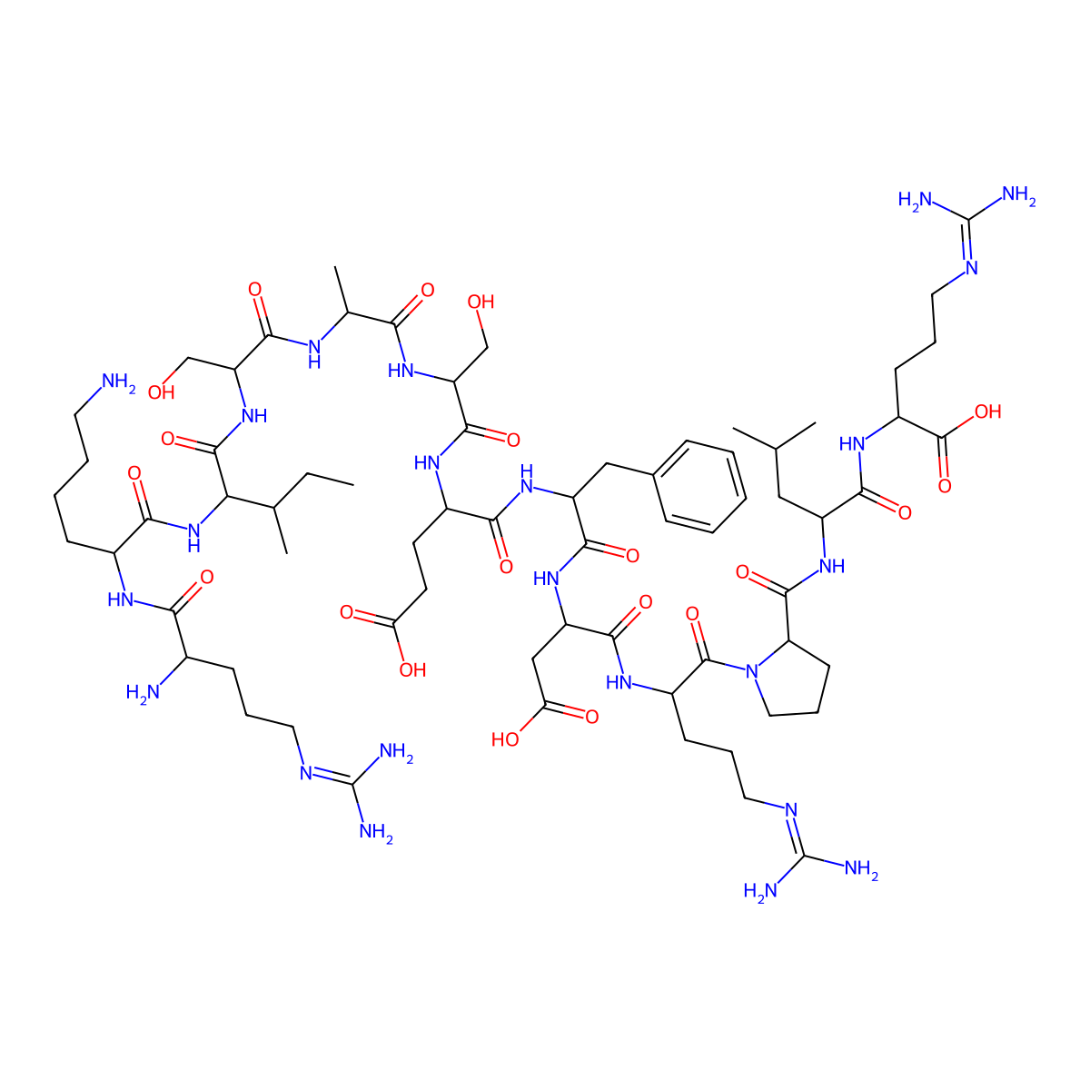 H-Arg-Lys-Ile-Ser-Ala-Ser-Glu-Phe-Asp-Arg-Pro-Leu-Arg-OH molecular structure, CAS 142353-01-3