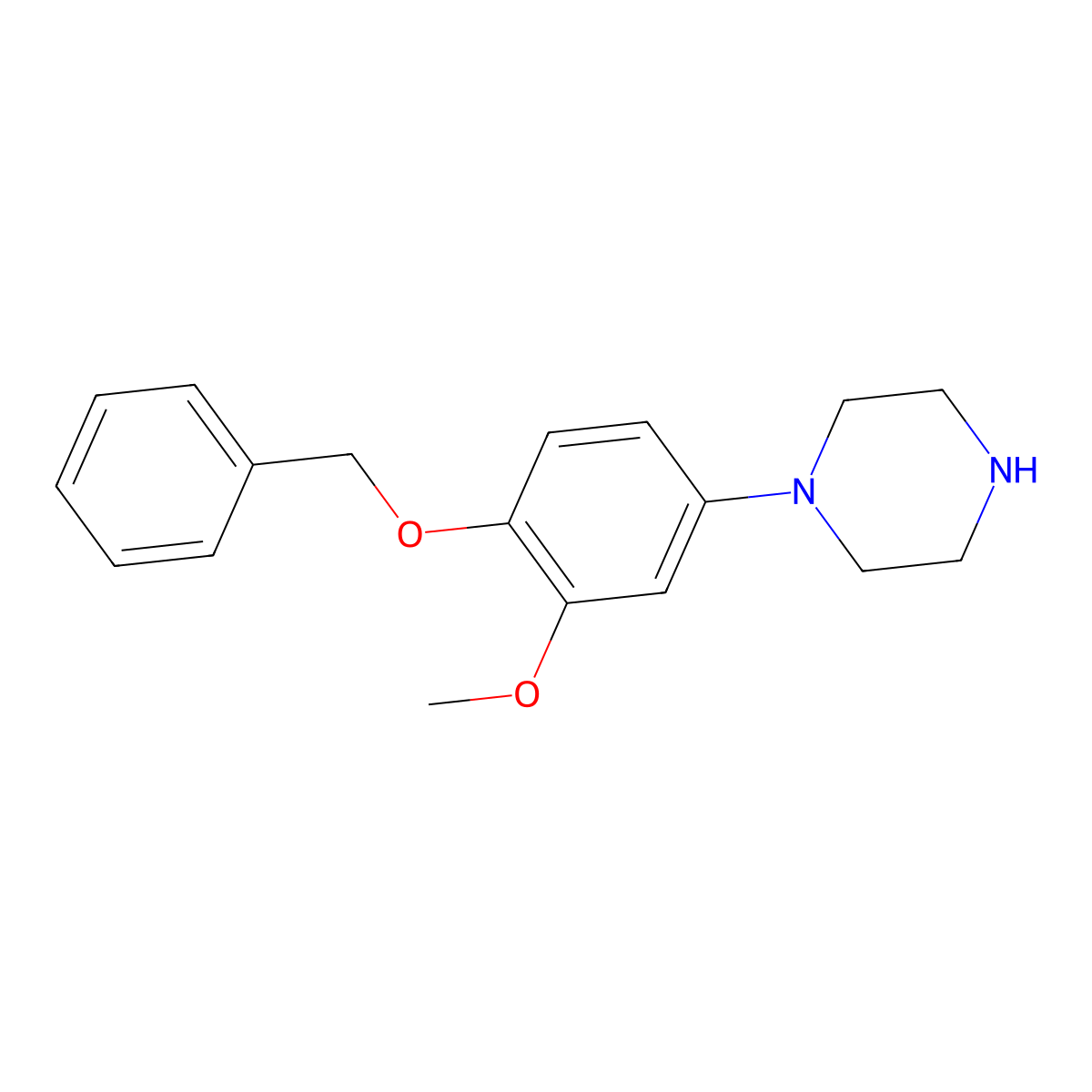 1-(4-(Benzyloxy)-3-methoxyphenyl)piperazine molecular structure, CAS 142353-49-9
