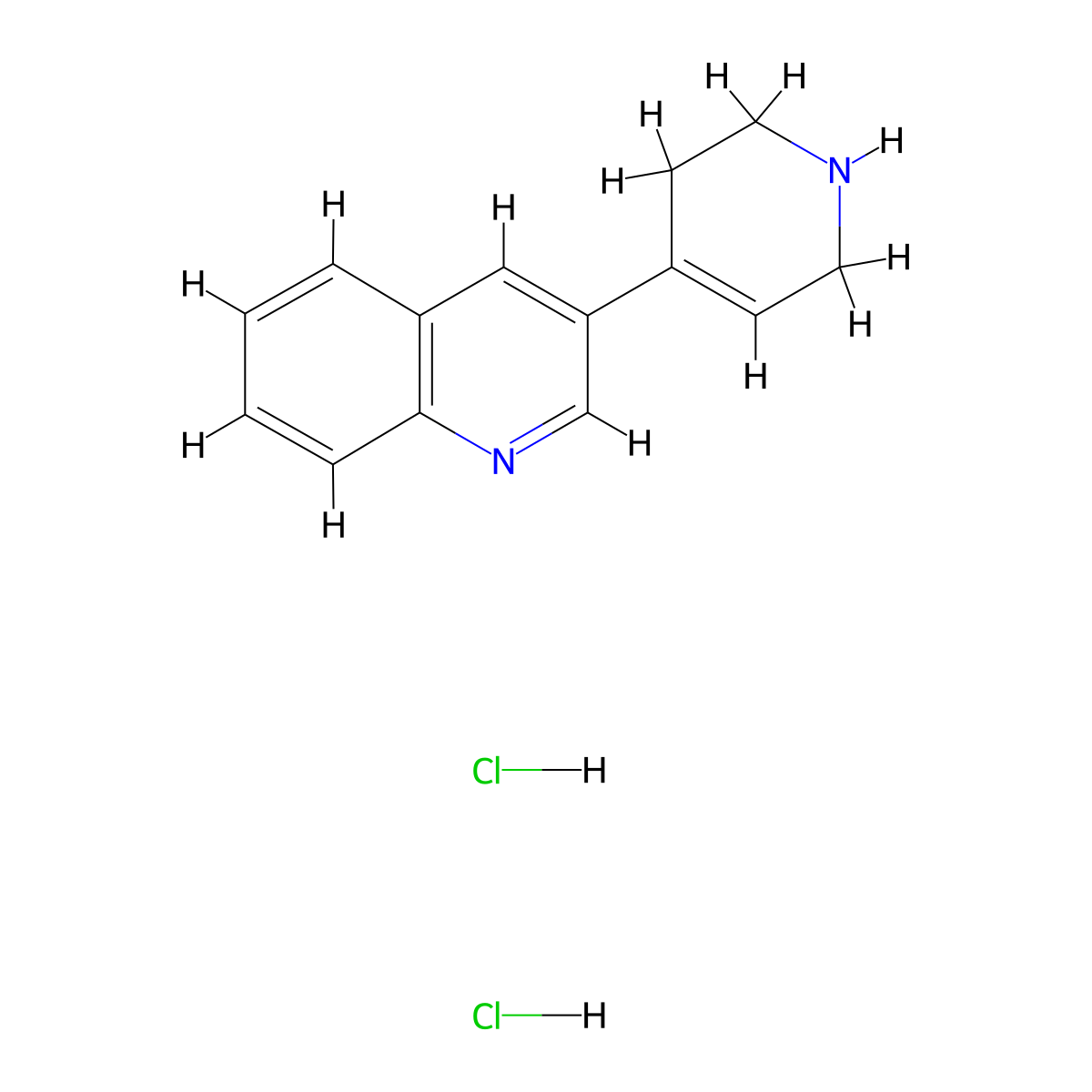 3-(1,2,3,6-Tetrahydropyridin-4-yl)quinoline dihydrochloride molecular structure, CAS 1423530-31-7