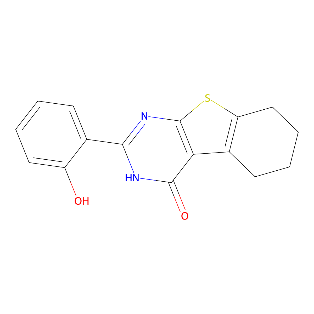 2-(2-Hydroxyphenyl)-5,6,7,8-tetrahydrobenzo[4,5]thieno[2,3-d]pyrimidin-4(1H)-one molecular structure, CAS 142354-83-4