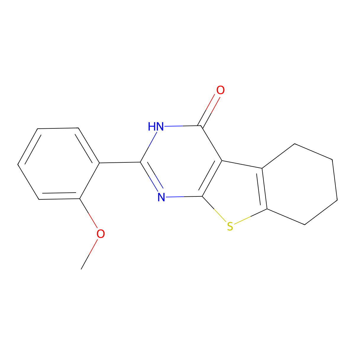 2-(2-Methoxyphenyl)-5,6,7,8-tetrahydro[1]benzothieno[2,3-d]pyrimidin-4(3H)-one molecular structure, CAS 142354-86-7