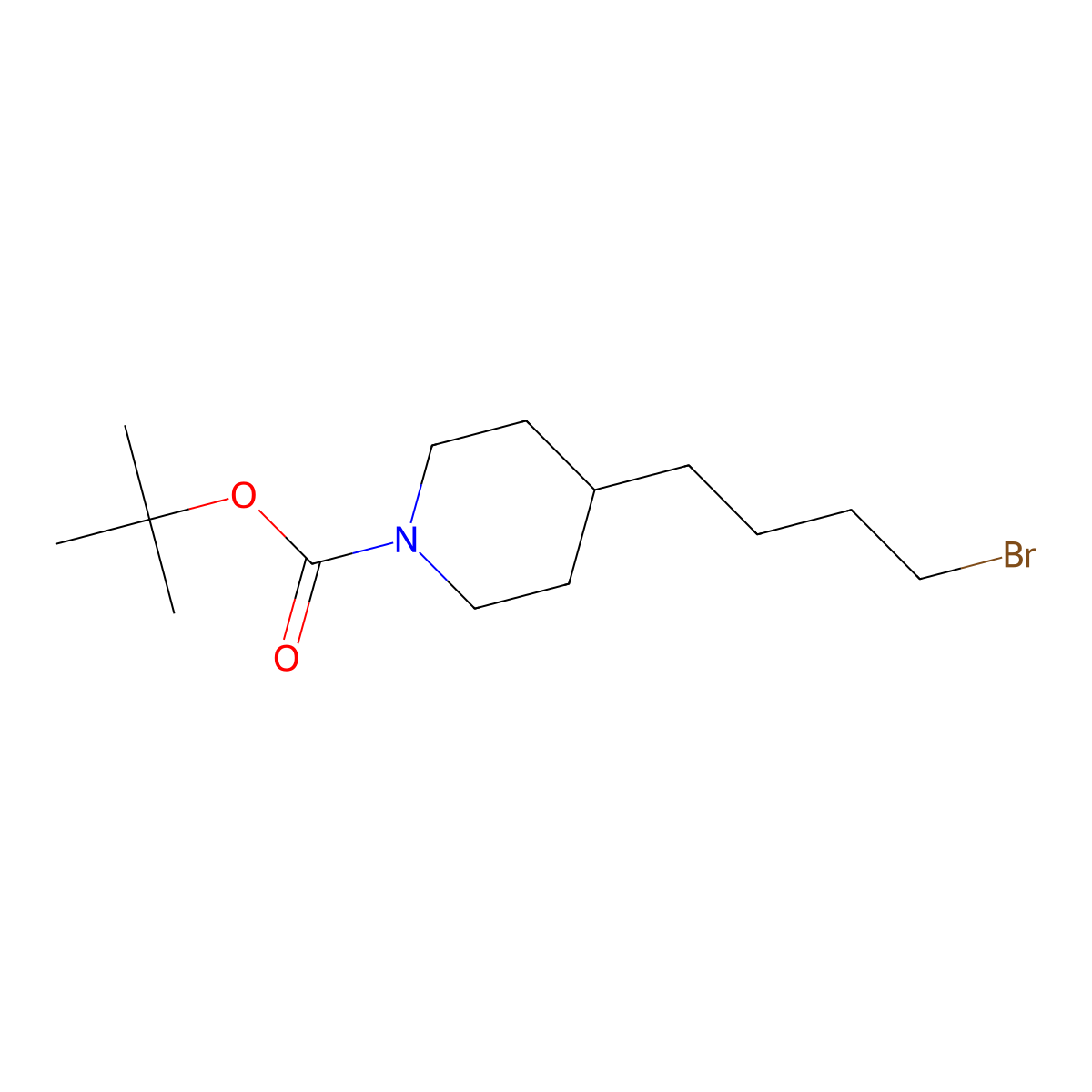 tert-Butyl 4-(4-bromobutyl)piperidine-1-carboxylate molecular structure, CAS 142355-81-5
