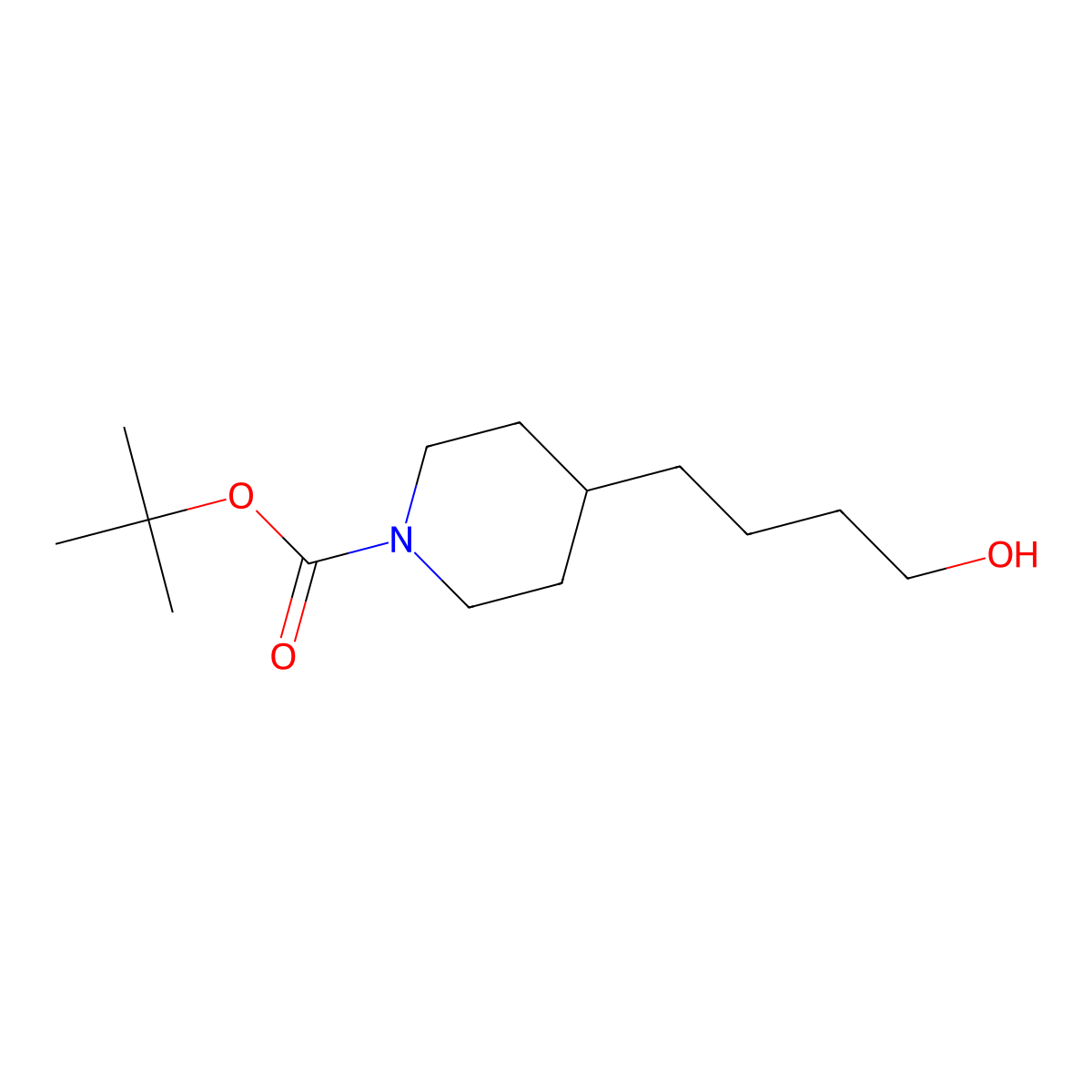 tert-Butyl 4-(4-hydroxybutyl)piperidine-1-carboxylate molecular structure, CAS 142355-83-7