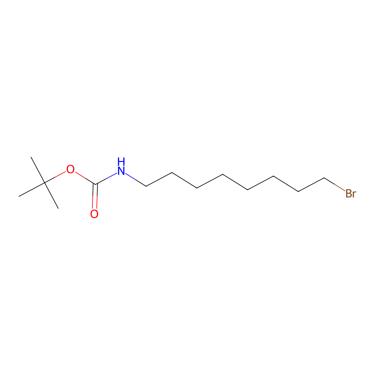 1,1-Dimethylethyl N-(8-bromooctyl)carbamate molecular structure, CAS 142356-35-2