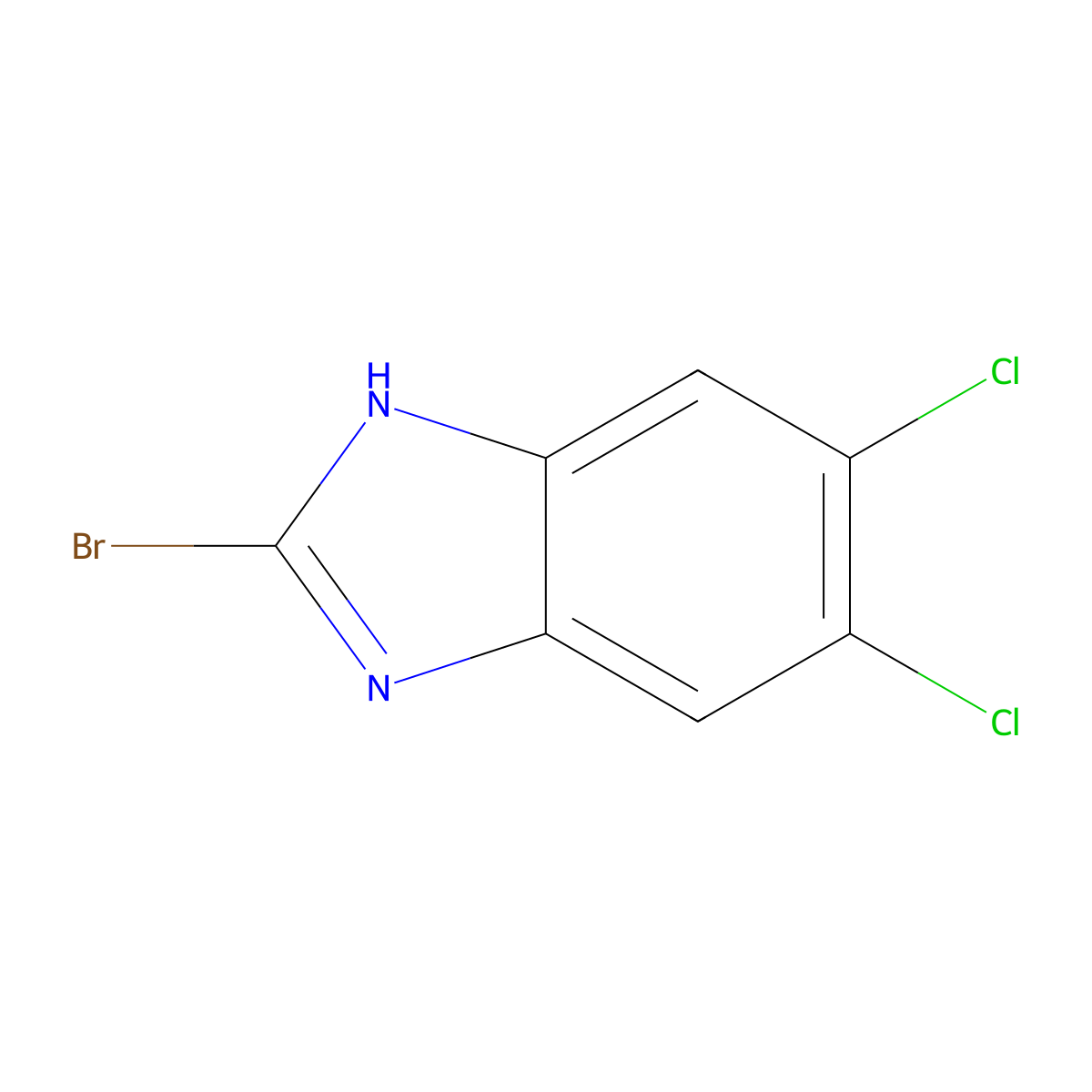 2-bromo-5,6-dichloro-1H-benzimidazole molecular structure, CAS 142356-40-9