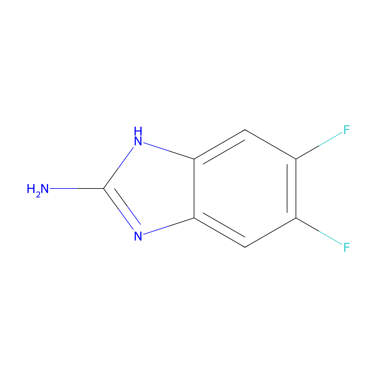 5,6-difluoro-1H-1,3-benzodiazol-2-amine molecular structure, CAS 142356-62-5