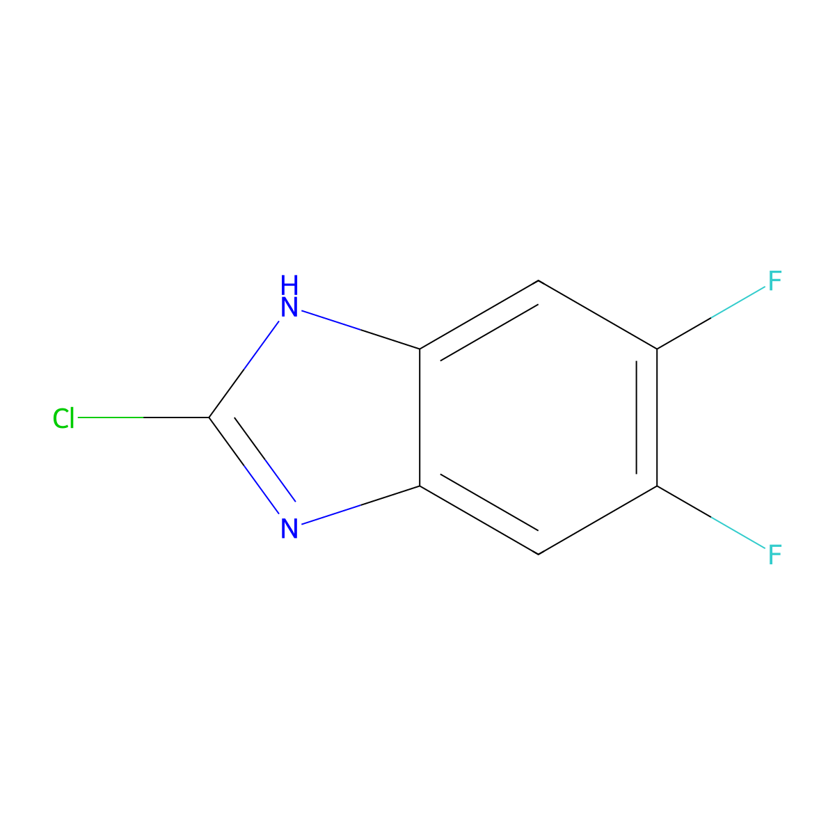 2-chloro-5,6-difluoro-1H-benzimidazole molecular structure, CAS 142356-63-6