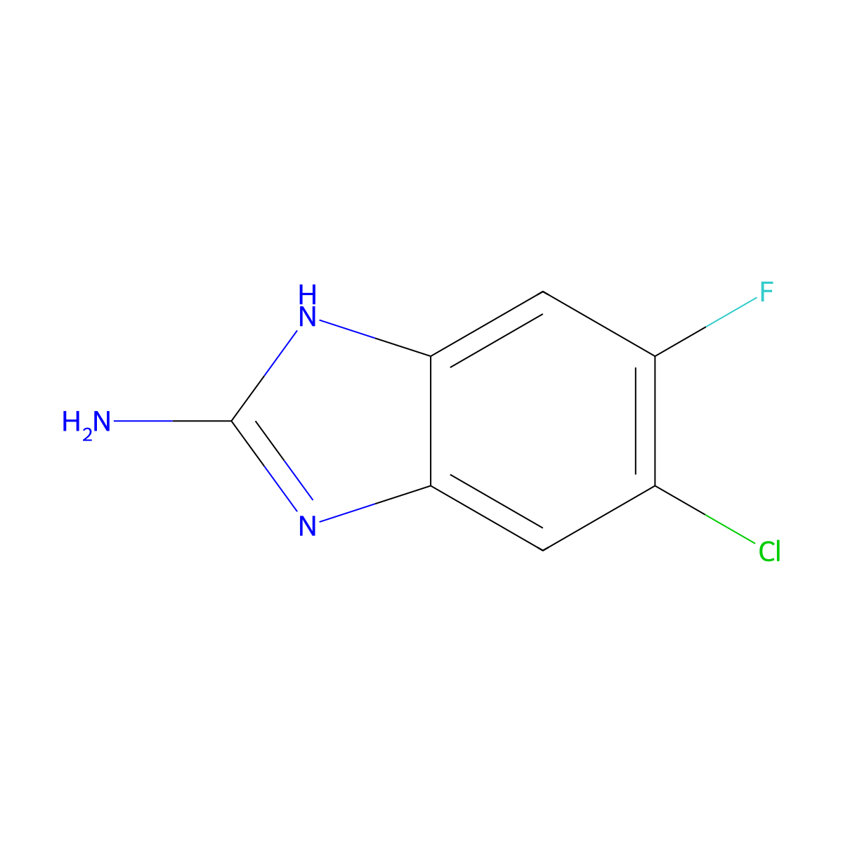 5-chloro-6-fluoro-1H-benzimidazol-2-amine molecular structure, CAS 142356-64-7
