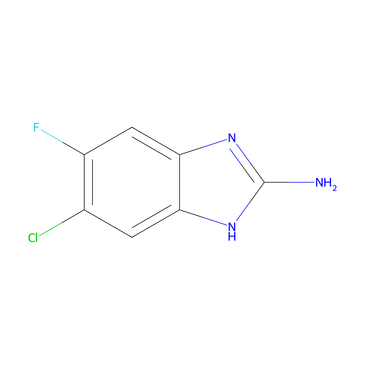 5-chloro-6-fluoro-1H-benzimidazol-2-amine molecular structure, CAS 142356-64-7