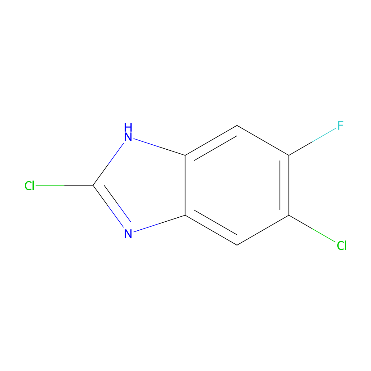 2,5-dichloro-6-fluoro-1H-1,3-benzodiazole molecular structure, CAS 142356-65-8