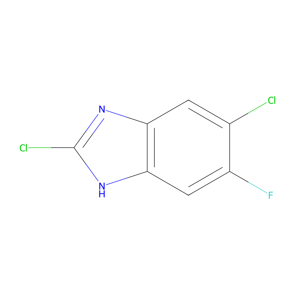 2,5-dichloro-6-fluoro-1H-1,3-benzodiazole molecular structure, CAS 142356-65-8