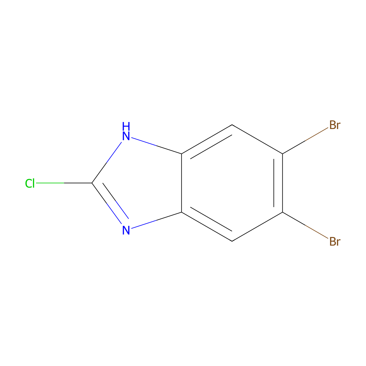 5,6-Dibromo-2-chloro-1H-1,3-benzodiazole molecular structure, CAS 142356-67-0