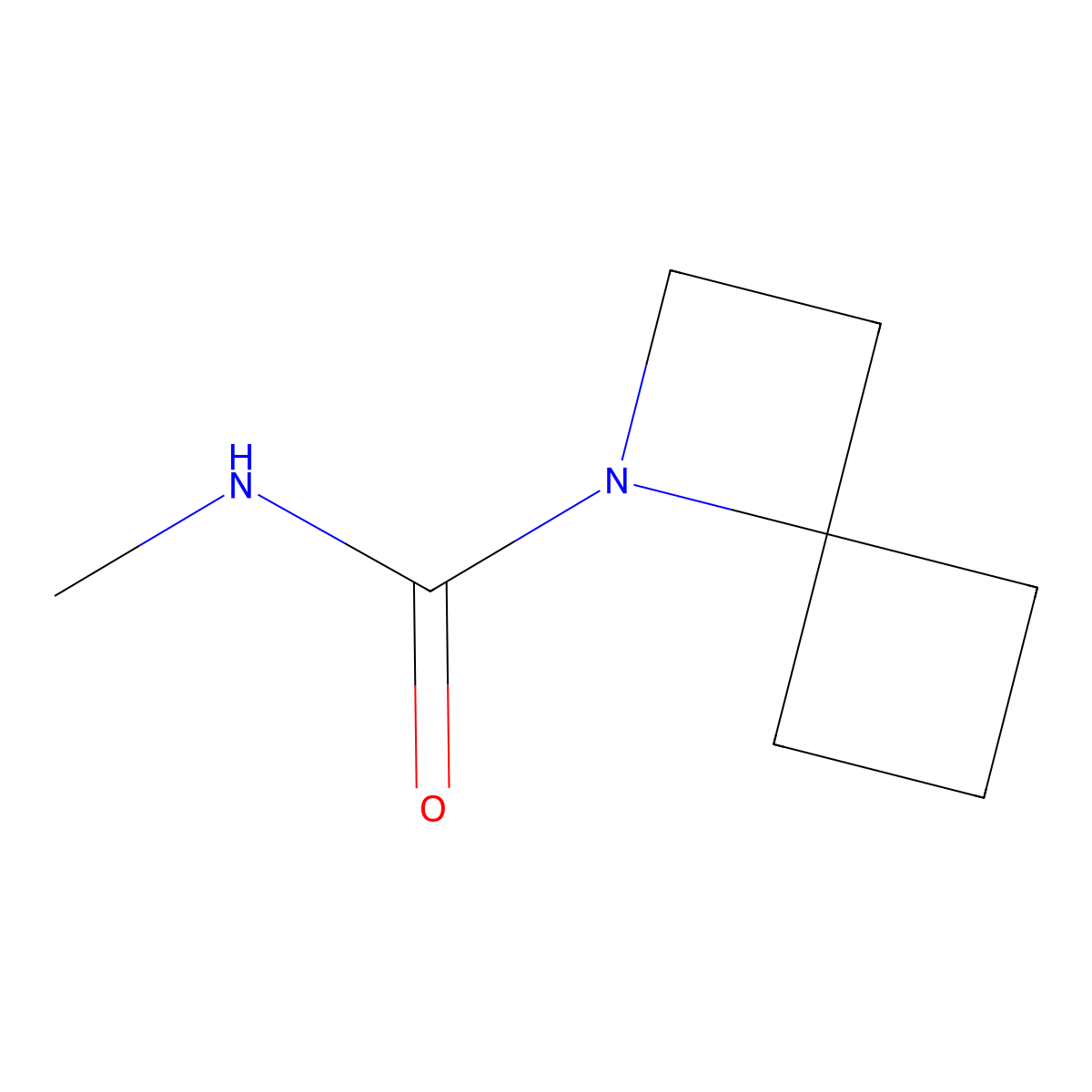 N-methyl-1-azaspiro(3.3)heptane-1-carboxamide molecular structure, CAS 1423611-62-4