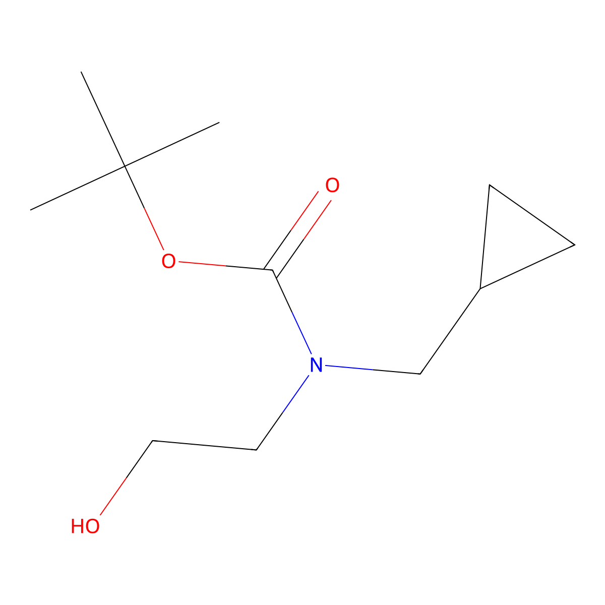 tert-butyl N-(cyclopropylmethyl)-N-(2-hydroxyethyl)carbamate molecular structure, CAS 1423661-59-9