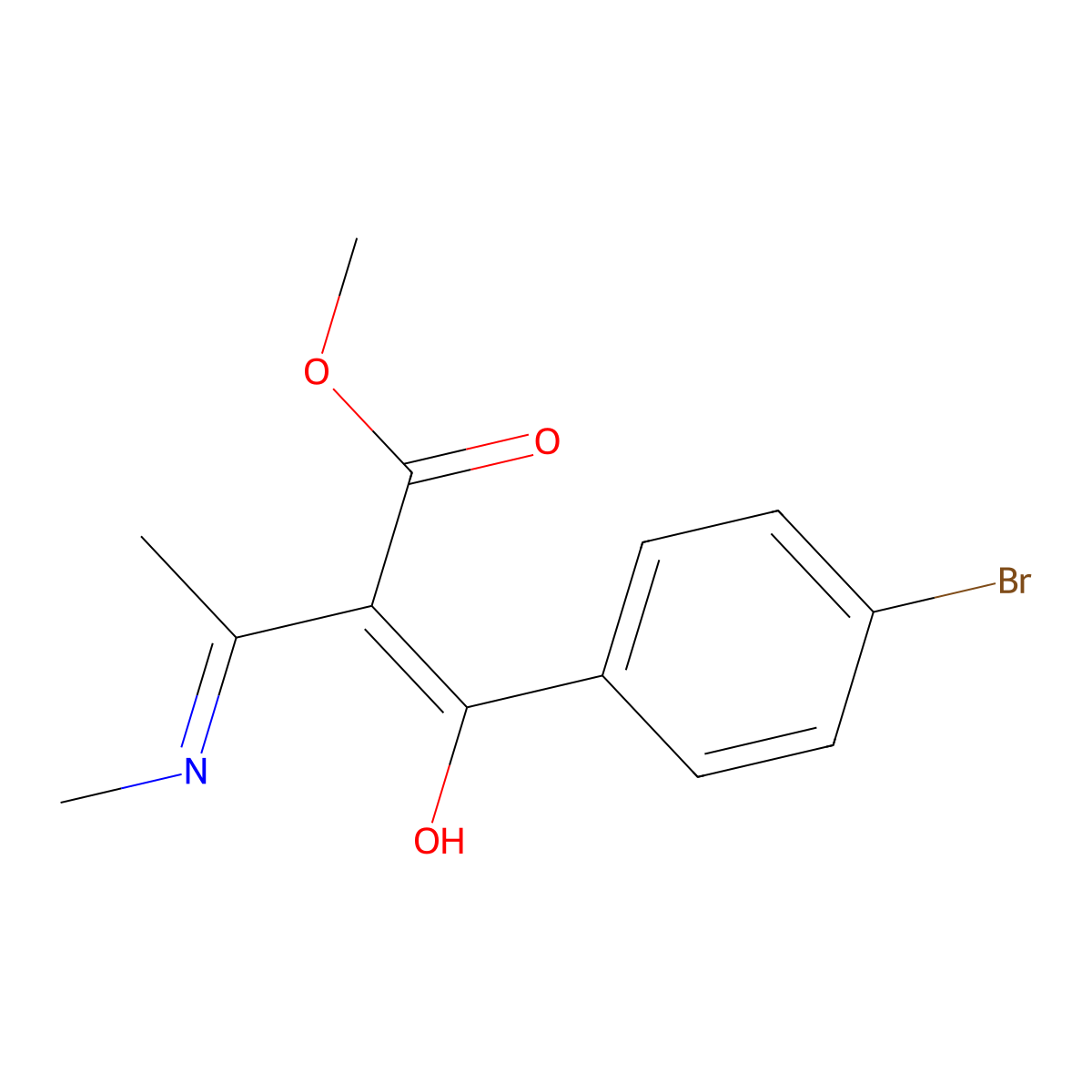 Methyl 2-(4-bromobenzoyl)-3-(methylamino)but-2-enoate molecular structure, CAS 1423699-80-2