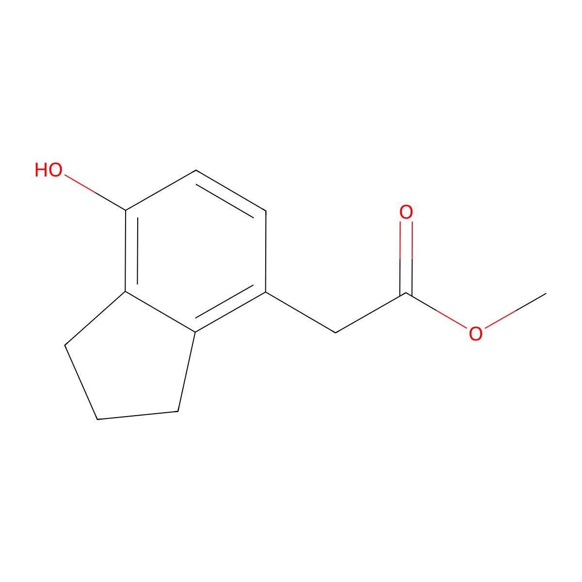 methyl 2-(7-hydroxy-2,3-dihydro-1H-inden-4-yl)acetate molecular structure, CAS 1423699-97-1