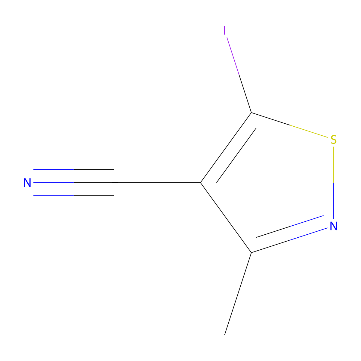 5-Iodo-3-methylisothiazole-4-carbonitrile molecular structure, CAS 1423700-18-8
