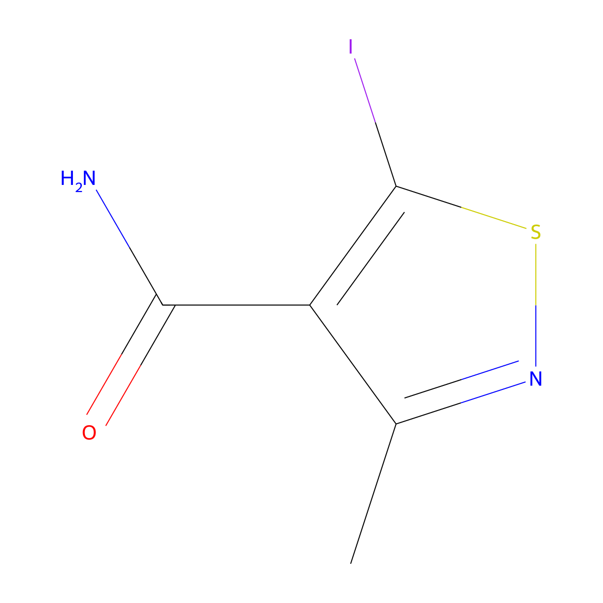 5-Iodo-3-methylisothiazole-4-carboxamide molecular structure, CAS 1423700-20-2