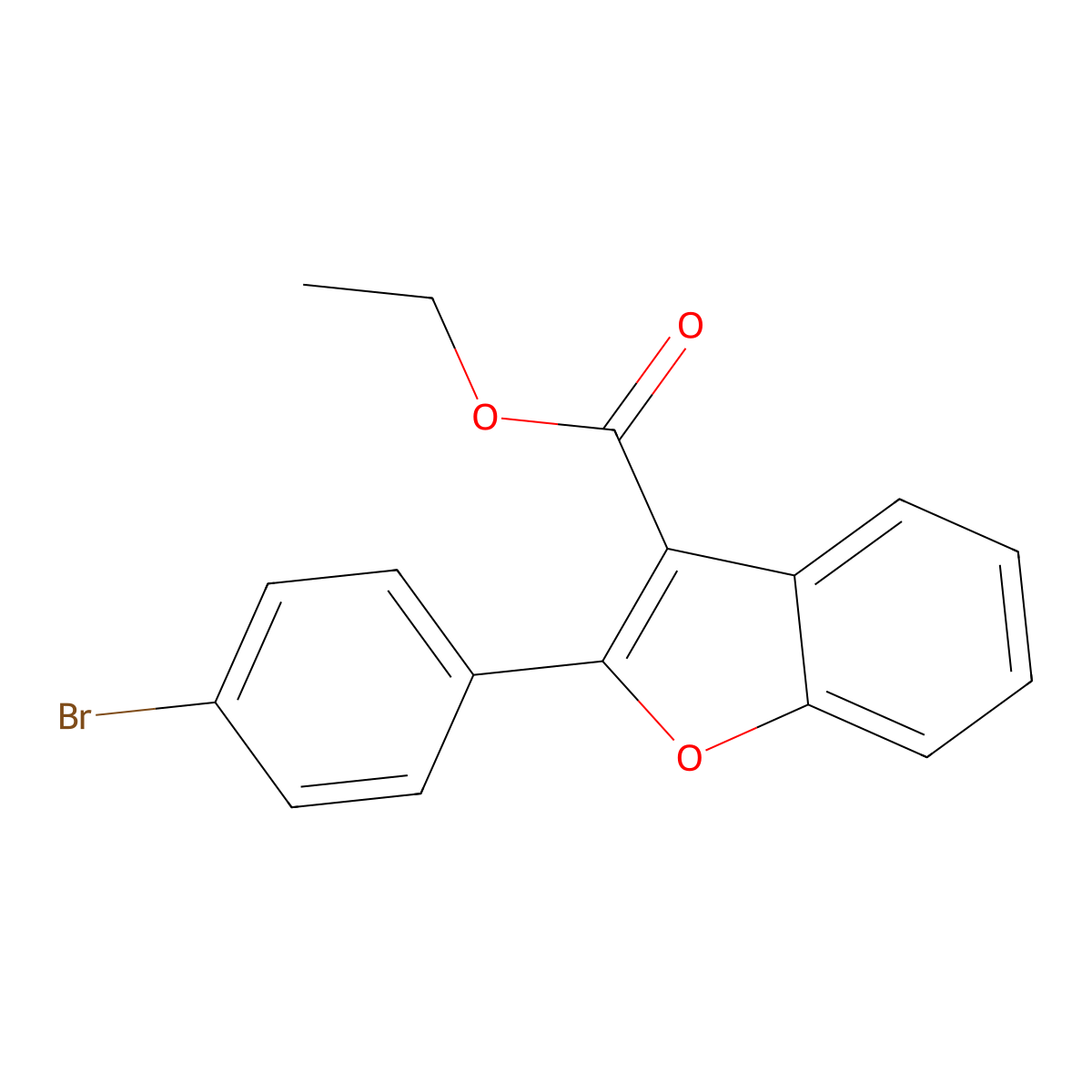 Ethyl 2-(4-bromophenyl)benzofuran-3-carboxylate molecular structure, CAS 1423700-57-5