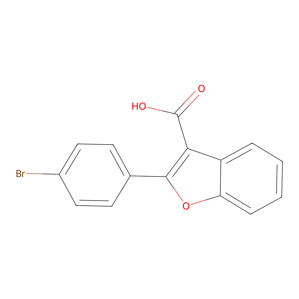 2-(4-Bromophenyl)benzofuran-3-carboxylic acid molecular structure, CAS 1423700-59-7
