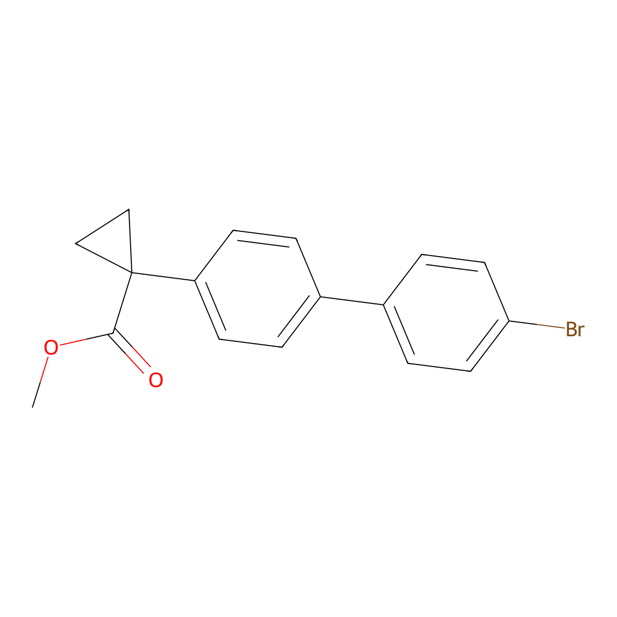Methyl 1-(4'-bromo-[1,1'-biphenyl]-4-yl)cyclopropane-1-carboxylate molecular structure, CAS 1423700-73-5